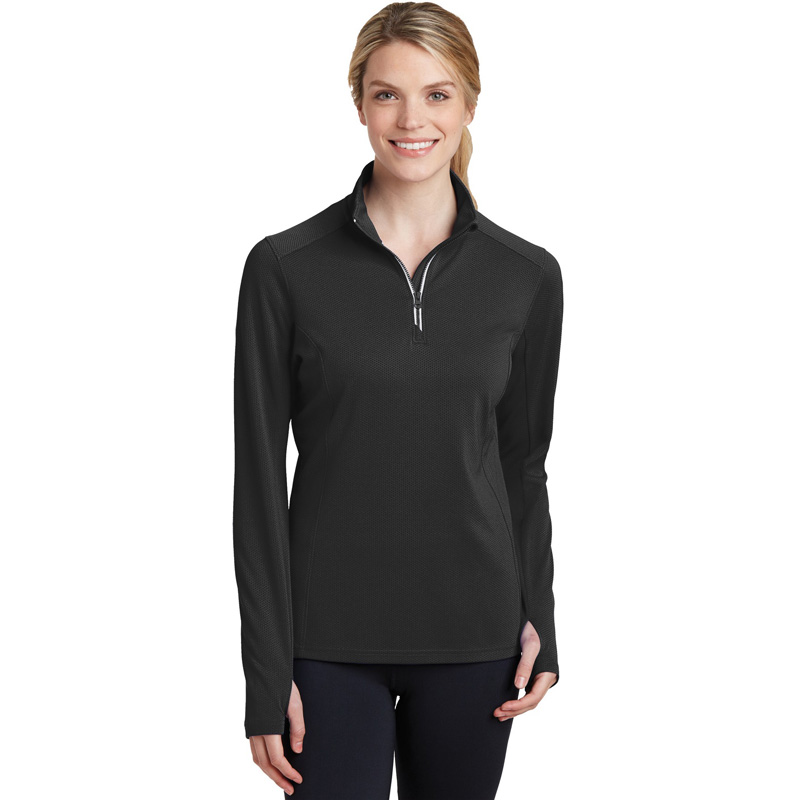 Sport-Tek  Ladies Sport-Wick  Textured 1/4-Zip Pullover.  LST860