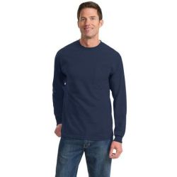 Port & Company - Long Sleeve Essential T-Shirt with Pocket.  PC61LSP